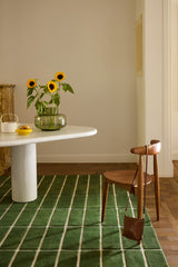 Marimekko Tiiliskivi Forest Green Grid Wool Rug