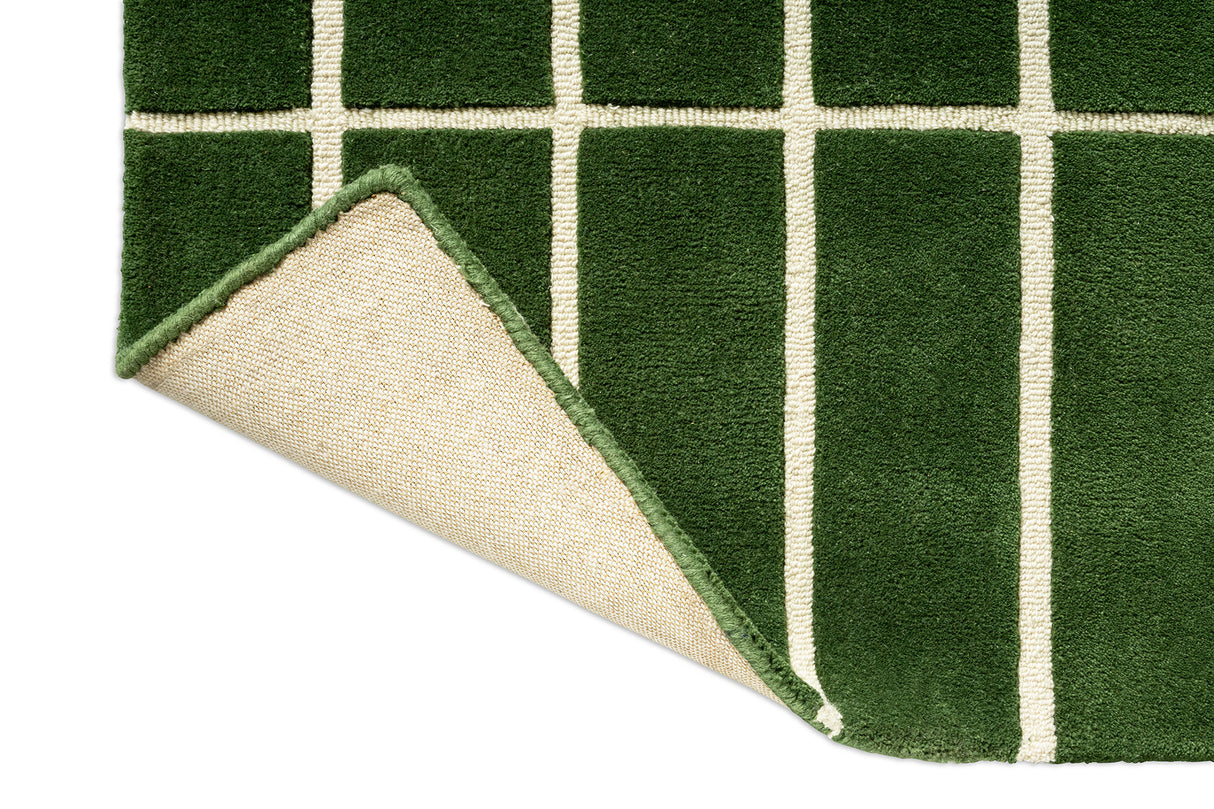 Marimekko Tiiliskivi Forest Green Grid Wool Rug