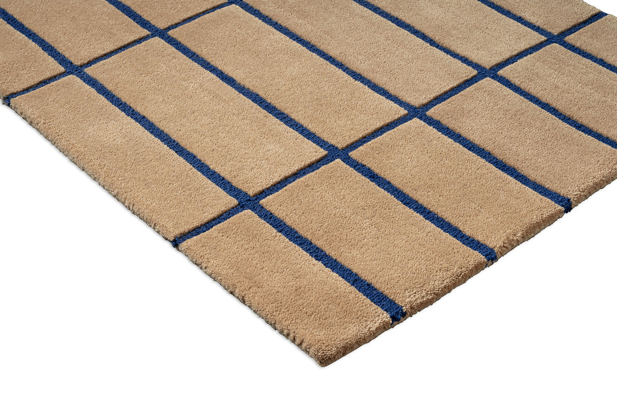 Marimekko Cobalt Blue Grid Wool Rug