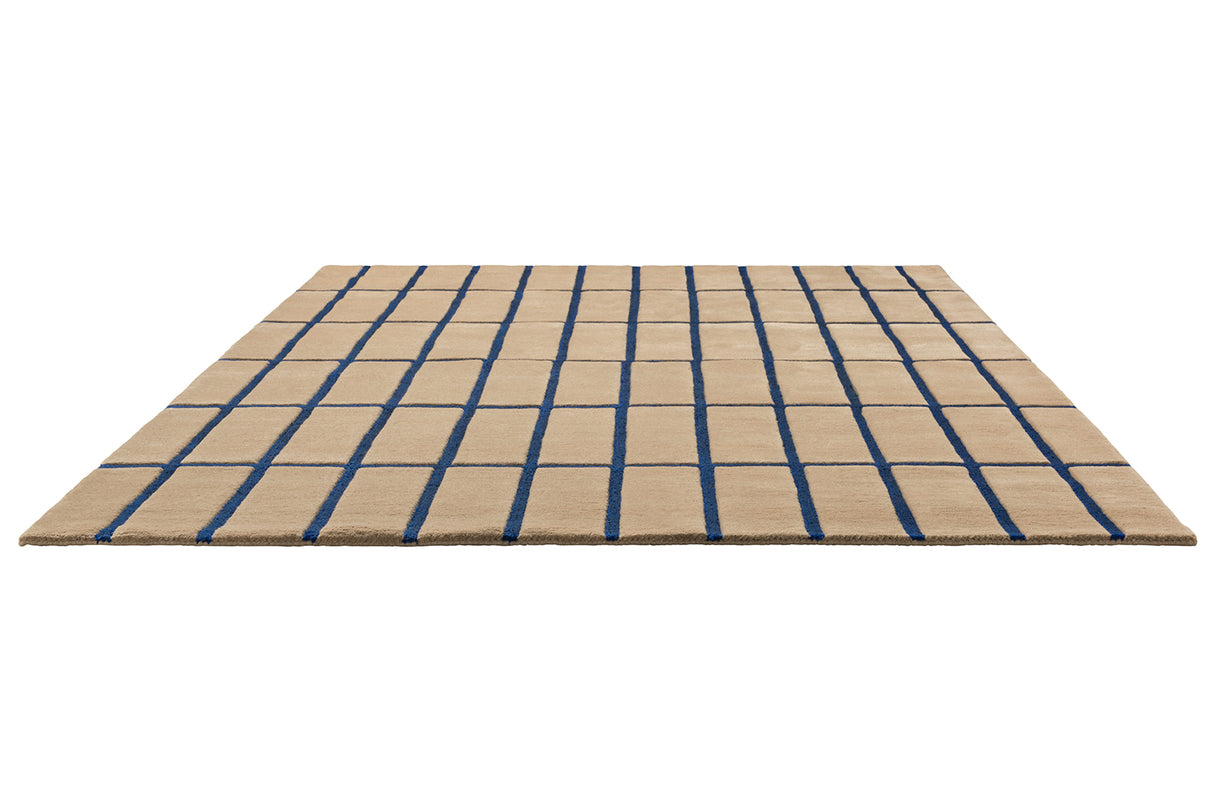 Marimekko Cobalt Blue Grid Wool Rug