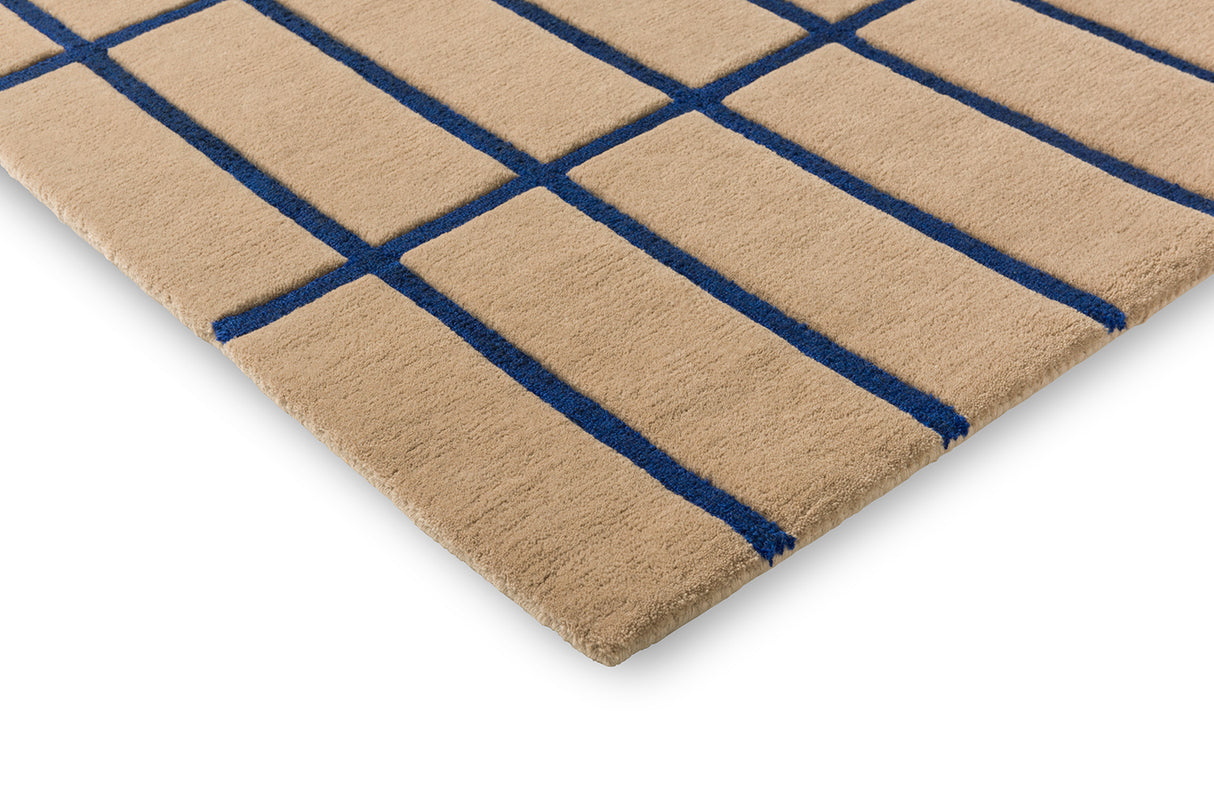 Marimekko Cobalt Blue Grid Wool Rug