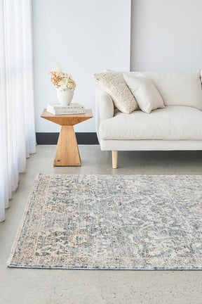 Alba Blue Fringed Rug - Lost Design Society