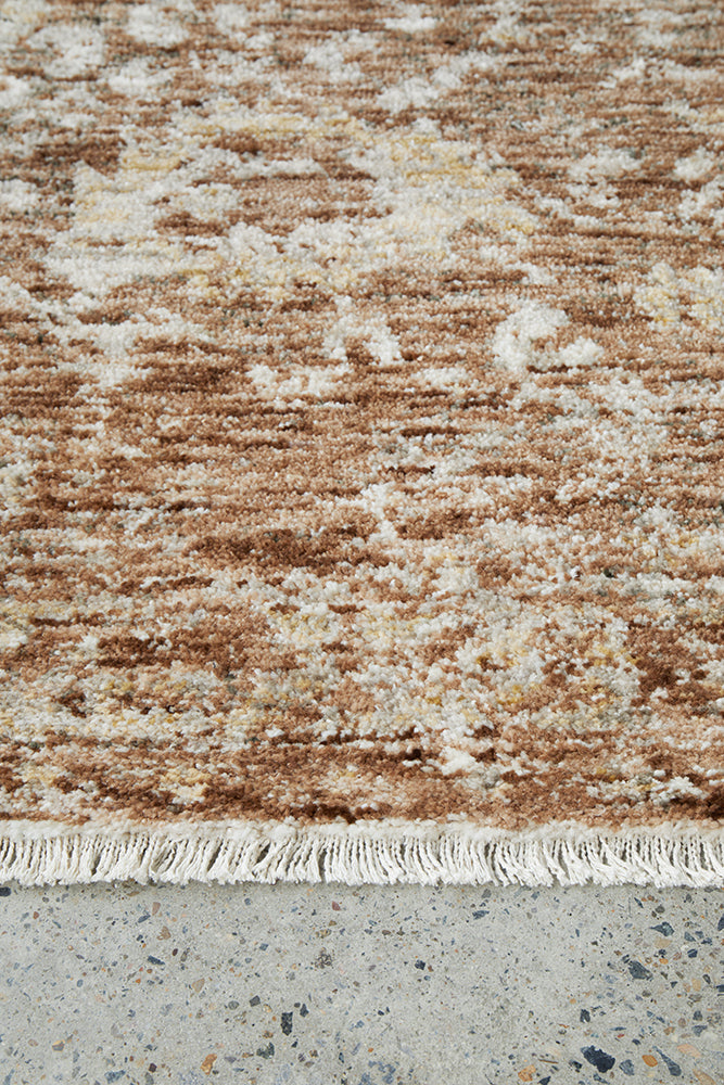 Almond Clay Fringed Rug