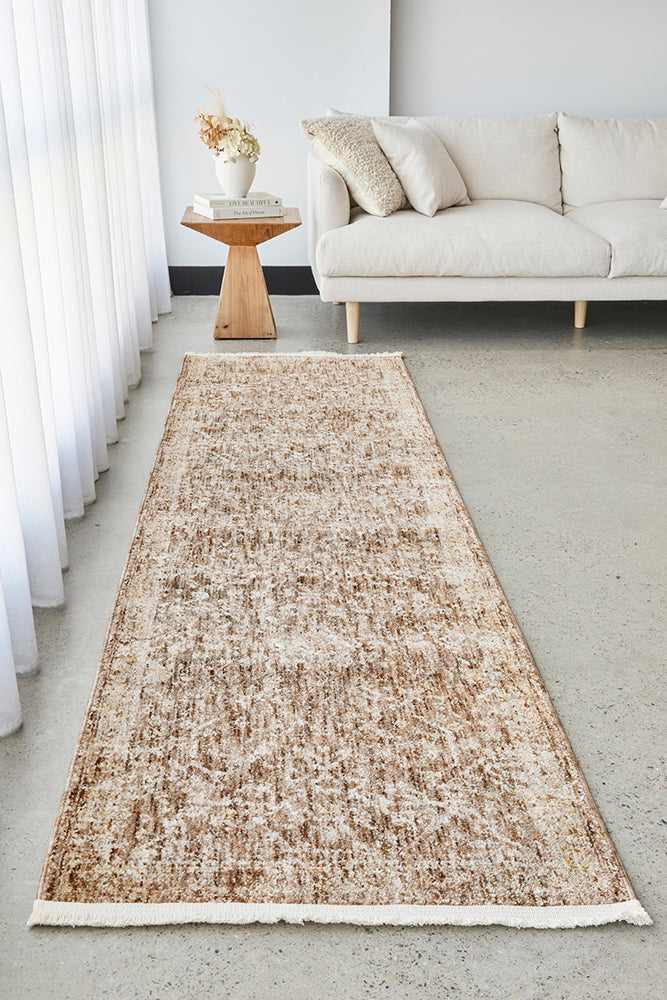 Almond Clay Fringed Rug