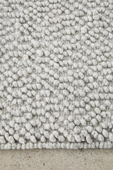 Loop Grey Wool Blend Boucle Rug