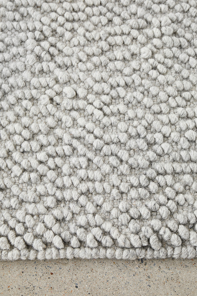 Loop Grey Wool Blend Boucle Rug – Lost Design Society