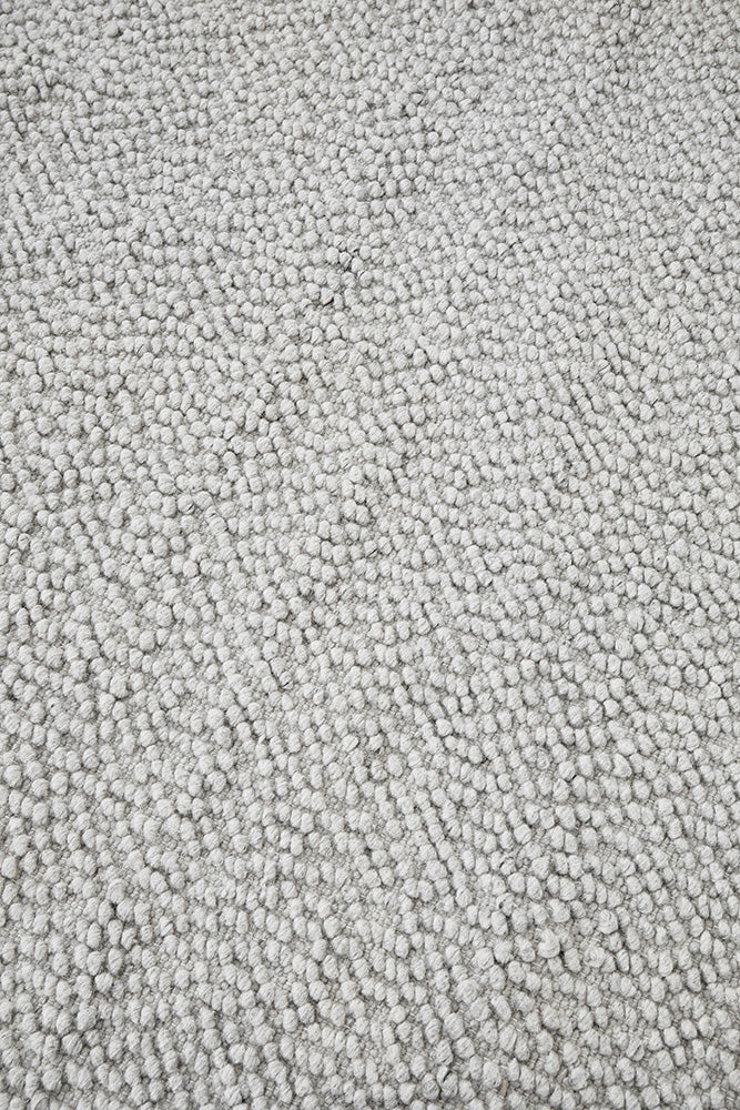 Loop Grey Wool Blend Boucle Rug