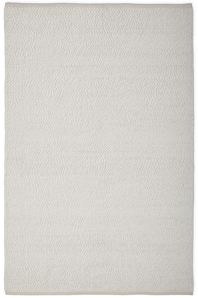 Loop White Polyester & Cotton Boucle Rug