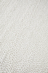 Loop White Polyester & Cotton Boucle Rug