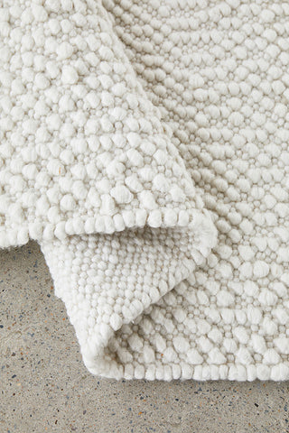 Loop White Polyester & Cotton Boucle Rug