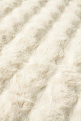 Faux Fur Ribbed Round Natural Washable Rug