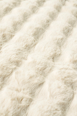 Faux Fur Ribbed Natural Washable Rug