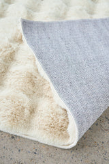 Faux Fur Ribbed Natural Washable Rug