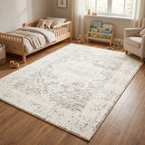 Silver Medallion Memory Foam Rug
