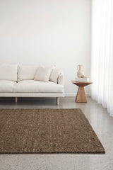Cocoa Brown Pebble Textured Wool Rug