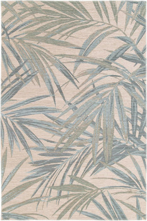 Camila Neutral Palm Leaf Outdoor Rug - Lost Design Society