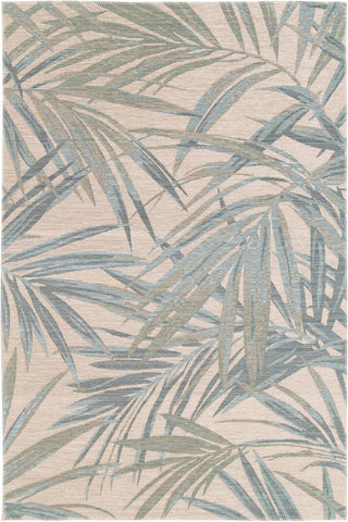 Camila Neutral Palm Leaf Outdoor Rug