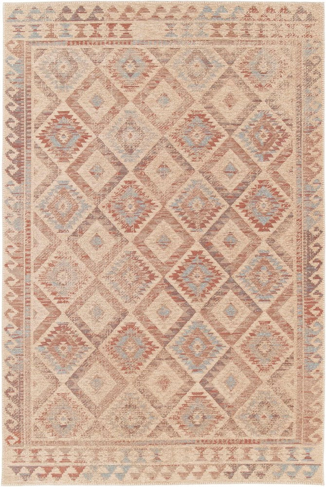 Camila Chequerboard Dusty Rose Outdoor Rug