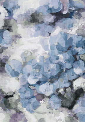 Nelly Soft Faux Fur Blossom Ice Blue Rug - Lost Design Society