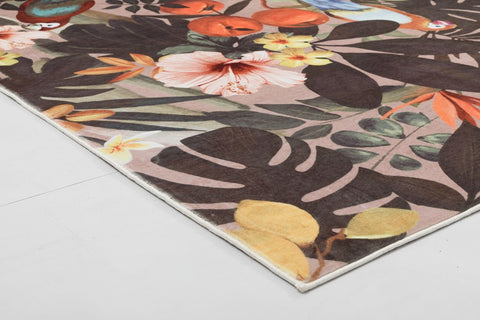 Nelly Soft Faux Fur Tropic Rose Rug