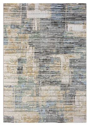 Textured Harmony Blue & Gold Rug - Lost Design Society