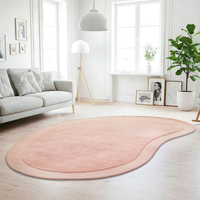 Dusty Pink Curved Woollen Rug - Lost Design Society