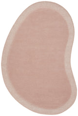 Dusty Pink Curved Woollen Rug