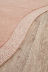 Dusty Pink Curved Woollen Rug
