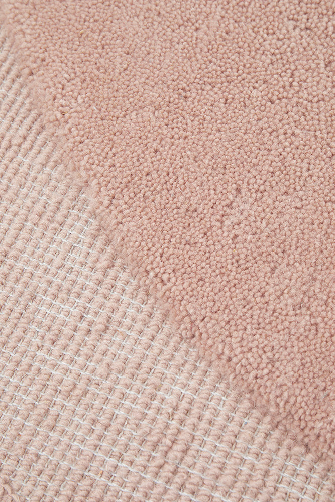 Dusty Pink Curved Woollen Rug