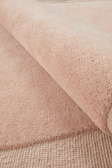 Dusty Pink Curved Woollen Rug
