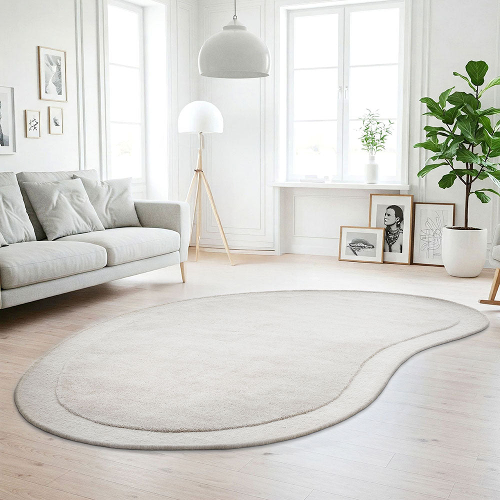 Dove Curved Woollen Rug