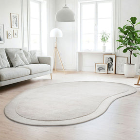 Dove Curved Woollen Rug - Lost Design Society