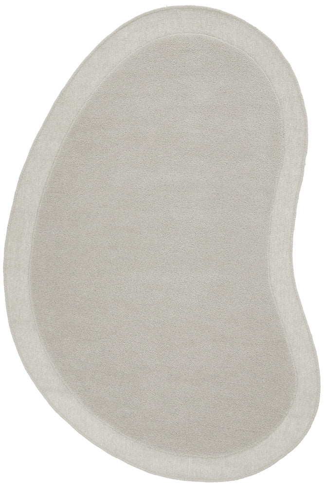 Dove Curved Woollen Rug