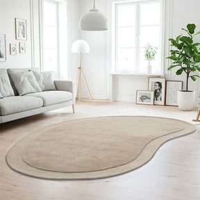 Latte Curved Woollen Rug - Lost Design Society