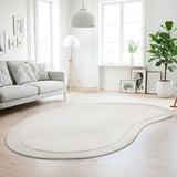 Linen Curved Woollen Rug