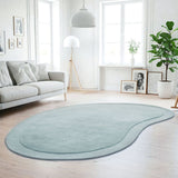 Mist Blue Curved Woollen Rug