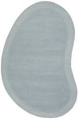 Mist Blue Curved Woollen Rug