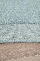 Mist Blue Curved Woollen Rug