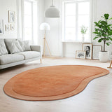 Terracotta Curved Woollen Rug