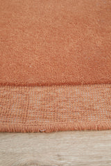Terracotta Curved Woollen Rug