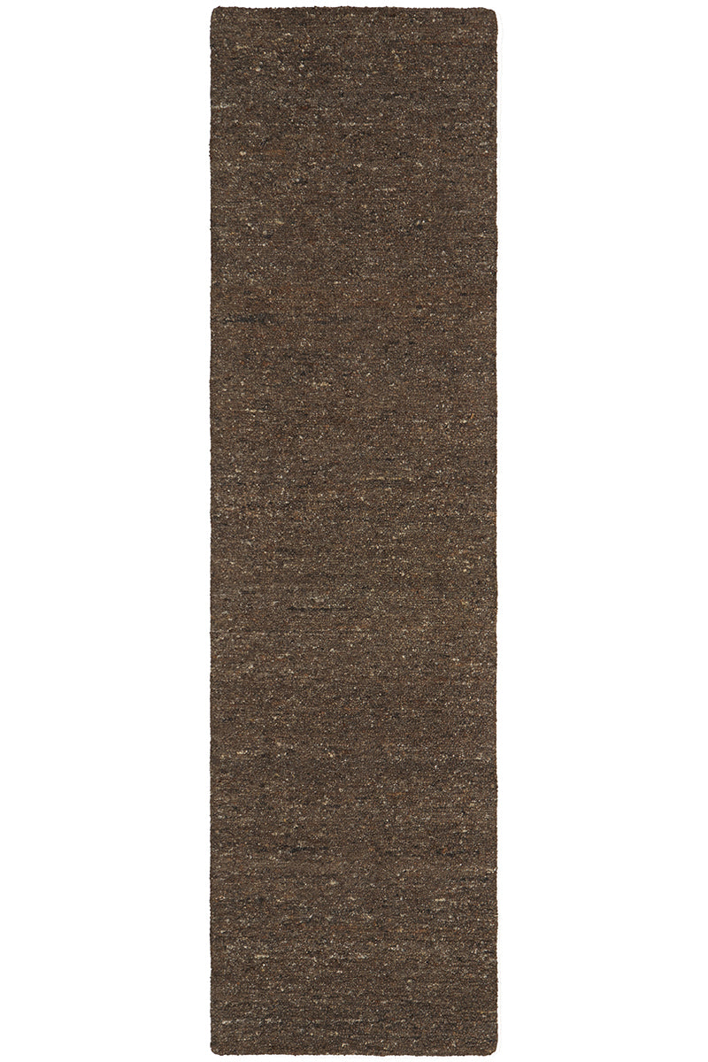 Cocoa Brown Pebble Textured Wool Rug