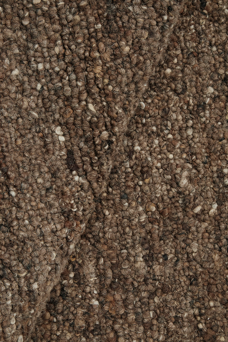 Cocoa Brown Pebble Textured Wool Rug