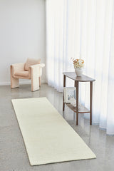 Ivory Cream Pebble Textured Wool Rug