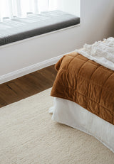 Ivory Cream Pebble Textured Wool Rug