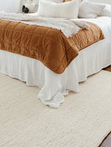 Ivory Cream Pebble Textured Wool Rug