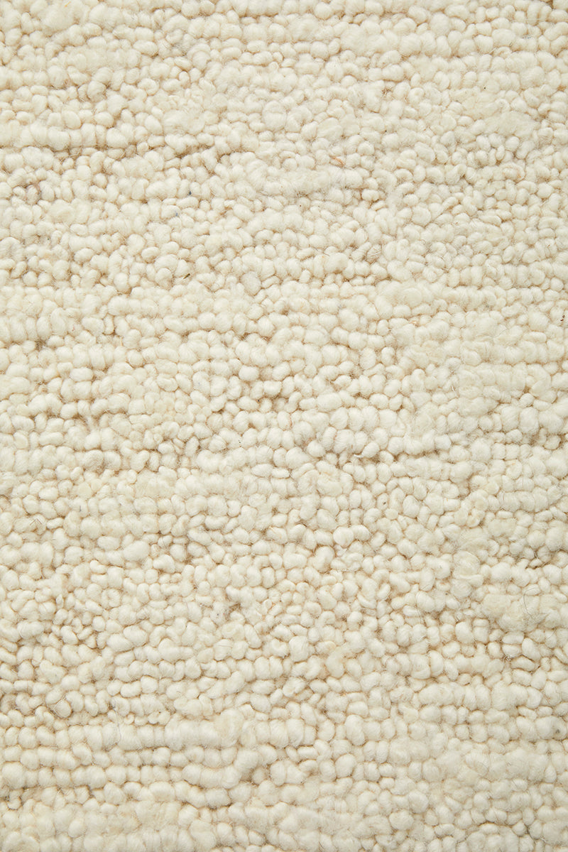 Ivory Cream Pebble Textured Wool Rug