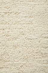 Ivory Cream Pebble Textured Wool Rug