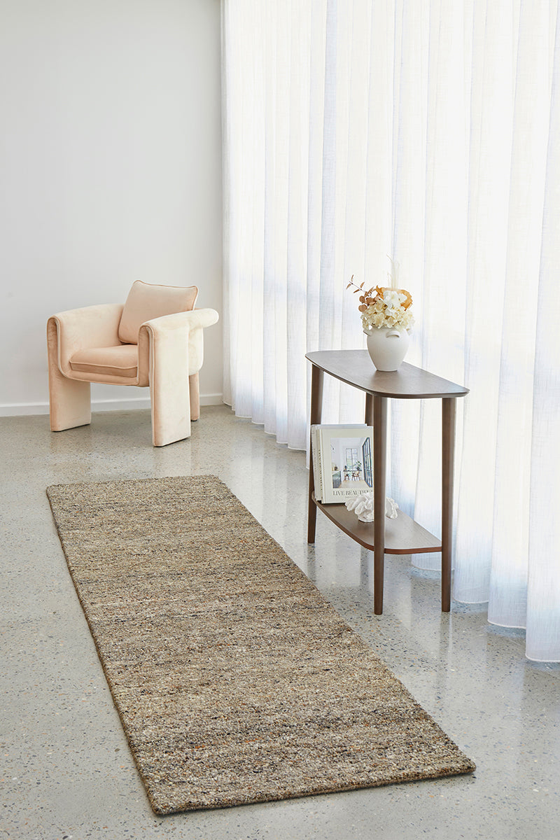 Driftwood Greige Pebble Textured Wool Rug