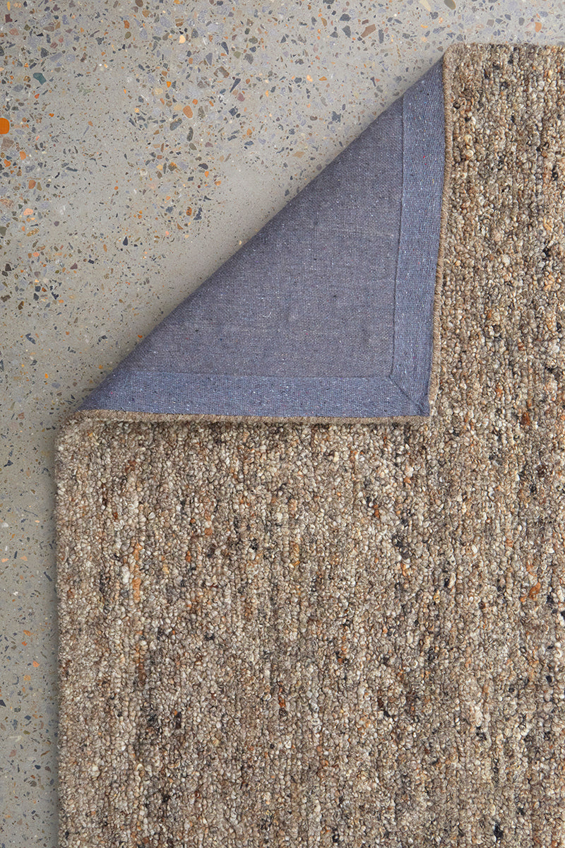 Driftwood Greige Pebble Textured Wool Rug