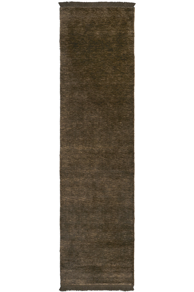 Hand-Loomed Brown Tassel Wool Rug